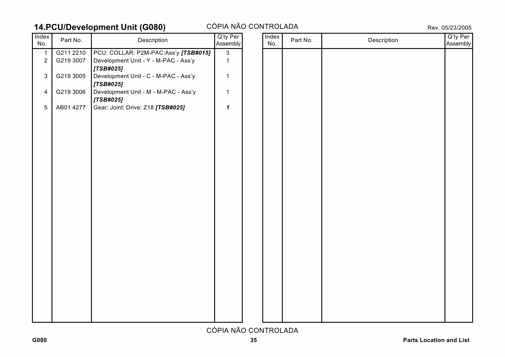 RICOH Aficio CL-7000 7000CMF G080 G367 Parts Catalog-2